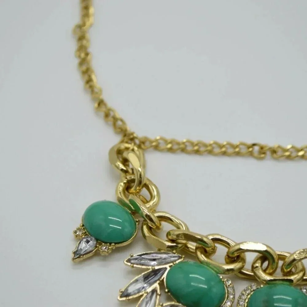 Blue Green Clear Acrylic Flower Rhinestone Choker